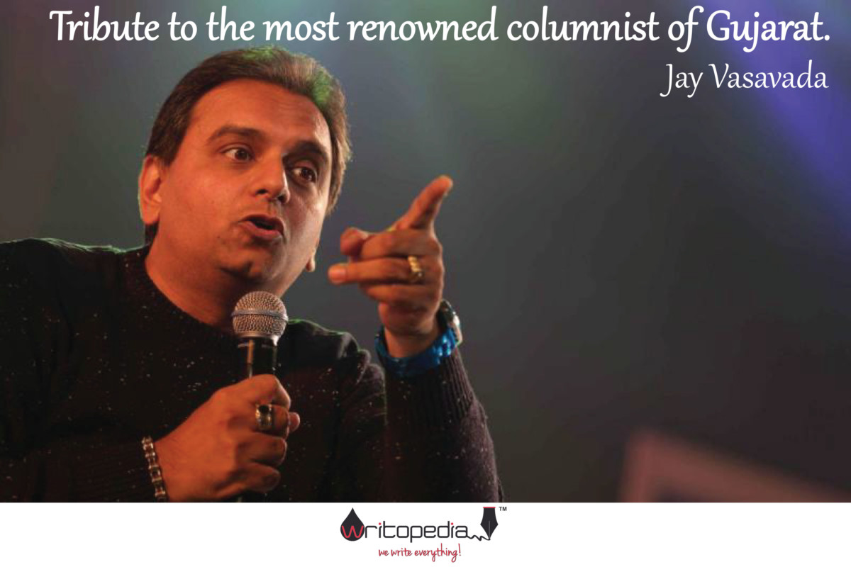 Writer & Columnist Jay Vasavada delivering a speech